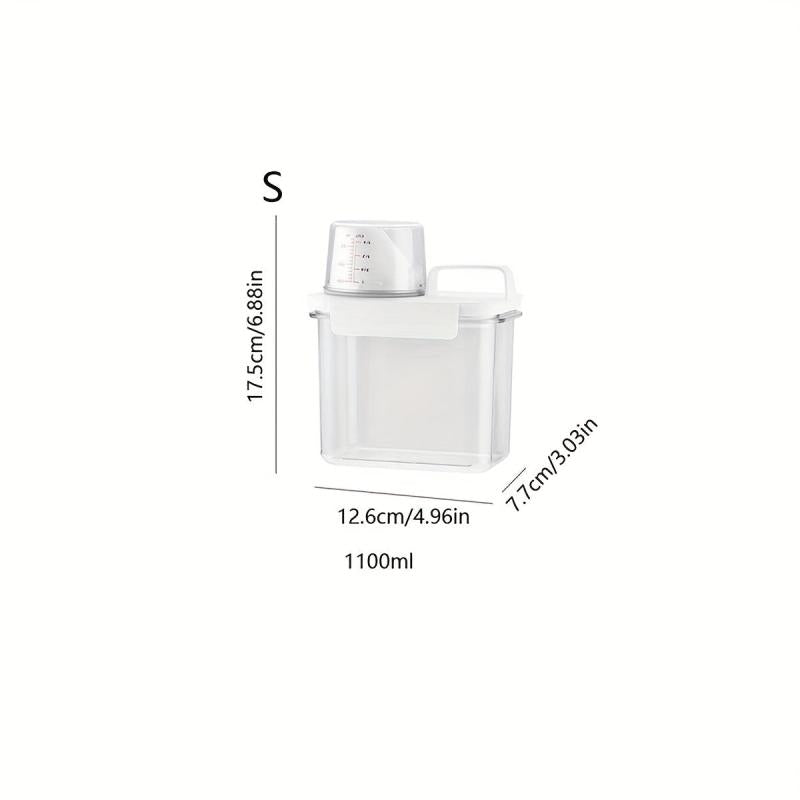 Portable Washing Powder Dispenser with Measuring Cup Storage Jar