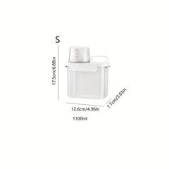 Portable Washing Powder Dispenser with Measuring Cup Storage Jar
