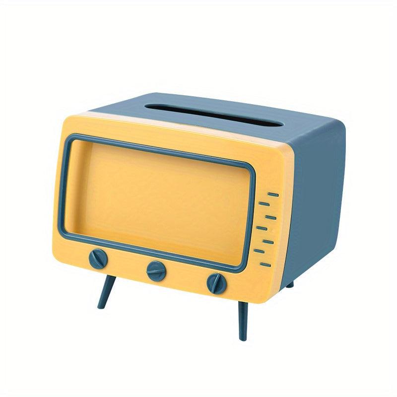 TV Shaped Tissue Box with Phone Holder