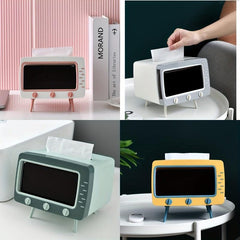 TV Shaped Tissue Box with Phone Holder