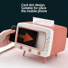 TV Shaped Tissue Box with Phone Holder
