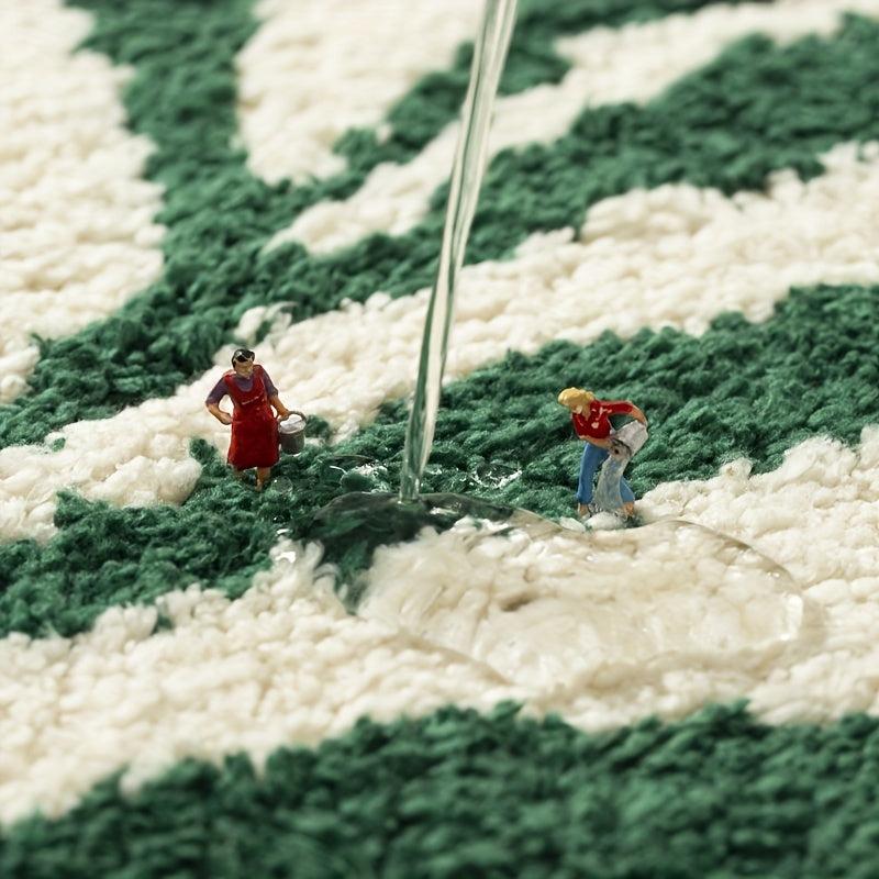 Leaf Pattern Bathroom Rug Non-slip Mat