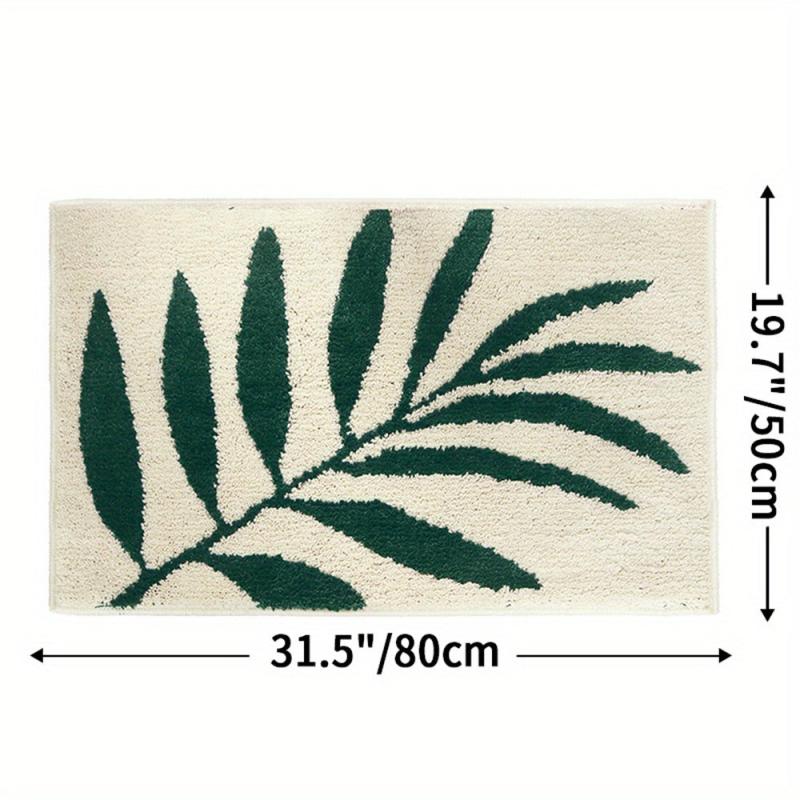 Leaf Pattern Bathroom Rug Non-slip Mat