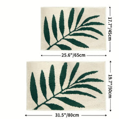 Leaf Pattern Bathroom Rug Non-slip Mat