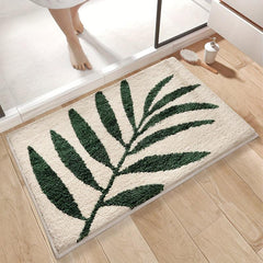 Leaf Pattern Bathroom Rug Non-slip Mat