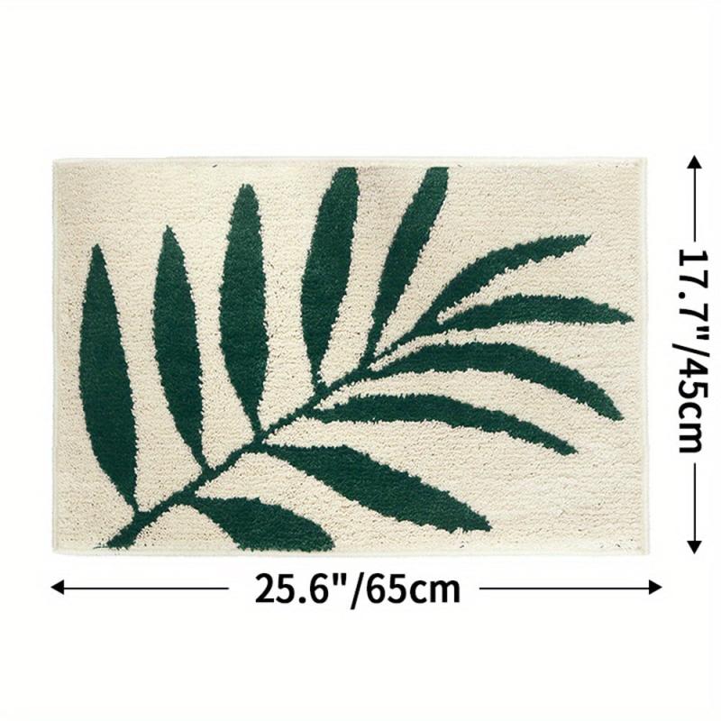 Leaf Pattern Bathroom Rug Non-slip Mat
