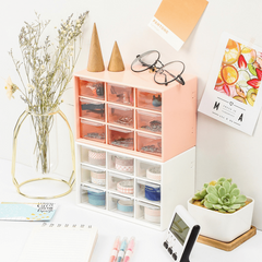 9 Grids Storage Box With Drawer for Students Dormitory Dustproof
