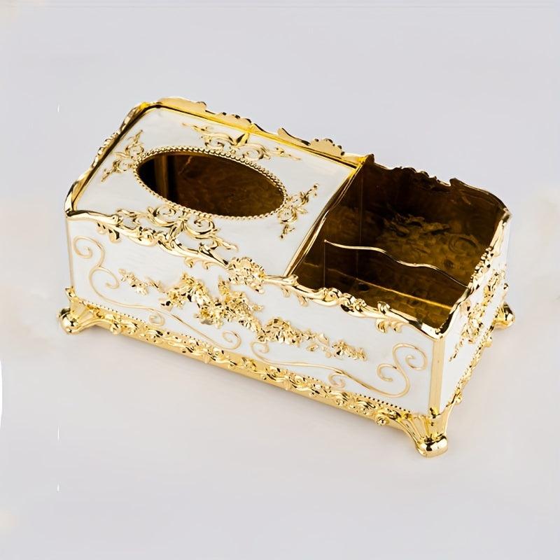 Flower Detail Tissue Storage Box Remote Control Holder