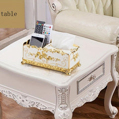 Flower Detail Tissue Storage Box Remote Control Holder