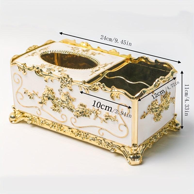 Flower Detail Tissue Storage Box Remote Control Holder