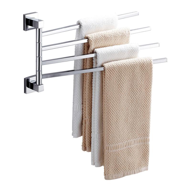 Stainless Steel Rotating Towel Holder 2 4 Layer Swing Arms Towel Rail
