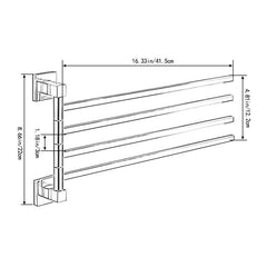 Stainless Steel Rotating Towel Holder 2 4 Layer Swing Arms Towel Rail