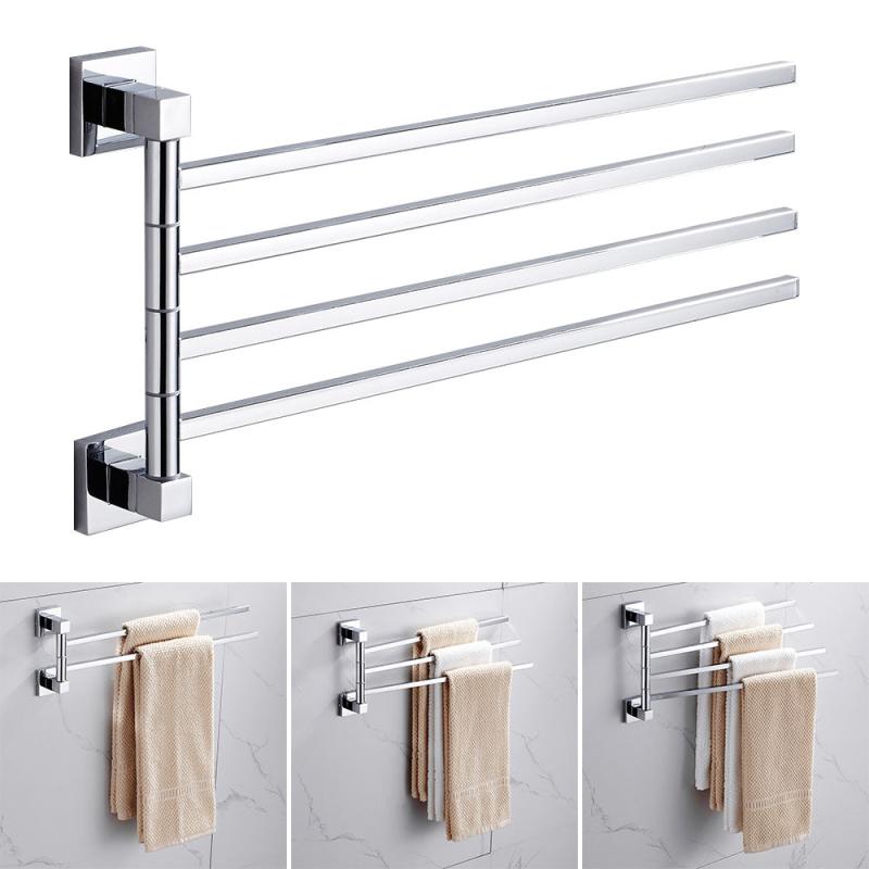 Stainless Steel Rotating Towel Holder 2 4 Layer Swing Arms Towel Rail