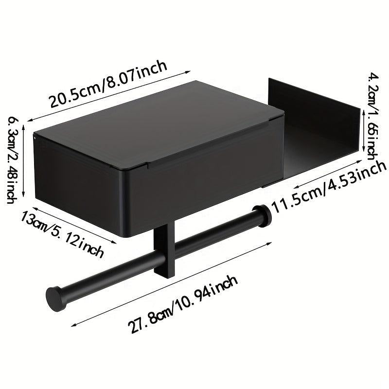 Toilet Roll Holder Shelf Wipes Dispenser Storage Box