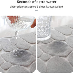 Memory Foam Bath Mat Cobblestone Bathroom Rugs Water Absorbent Bath Mats