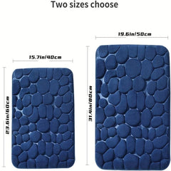 Memory Foam Bath Mat Cobblestone Bathroom Rugs Water Absorbent Bath Mats