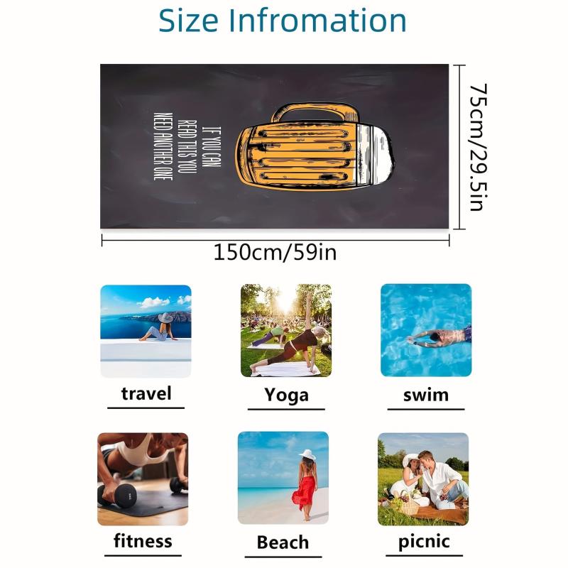 XL Microfiber Beach Towel Beer Glass Pattern 59x29