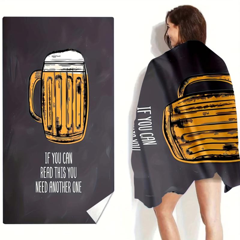 XL Microfiber Beach Towel Beer Glass Pattern 59x29