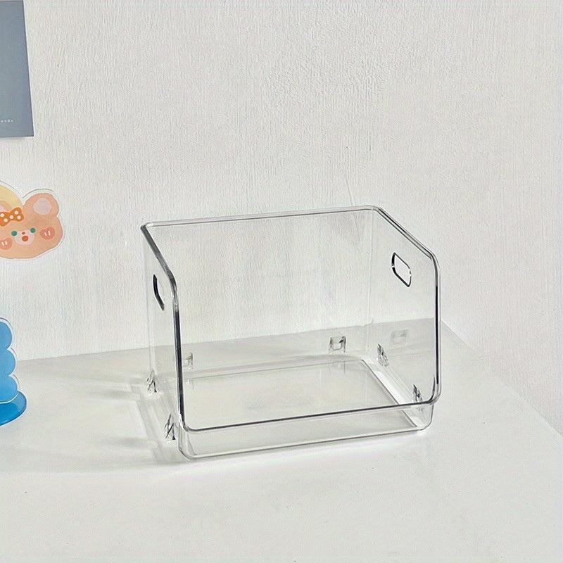 2pcs Transparent Desktop Storage Box for Cosmetics, Snacks and Sundries