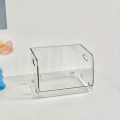 2pcs Transparent Desktop Storage Box for Cosmetics, Snacks and Sundries