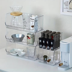 2pcs Transparent Desktop Storage Box for Cosmetics, Snacks and Sundries