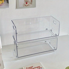 2pcs Transparent Desktop Storage Box for Cosmetics, Snacks and Sundries