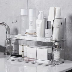 2pcs Transparent Desktop Storage Box for Cosmetics, Snacks and Sundries