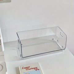 2pcs Transparent Desktop Storage Box for Cosmetics, Snacks and Sundries