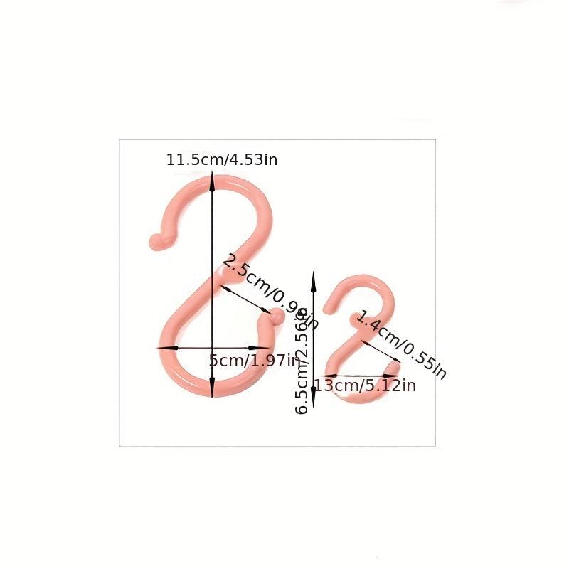 6pcs Plastic S-shaped Hook for Home Kitchen Bathroom Bedroom