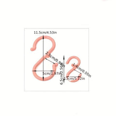 6pcs Plastic S-shaped Hook for Home Kitchen Bathroom Bedroom