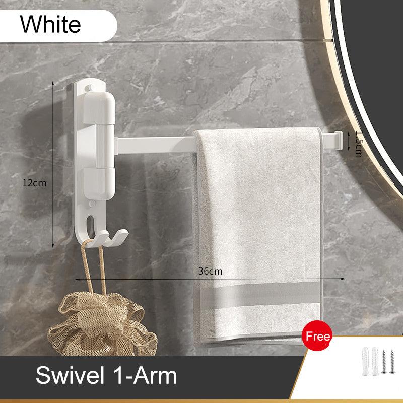 Swivel Towel Rack Wall Mounted Towel Bar with Multiple Hanging Options