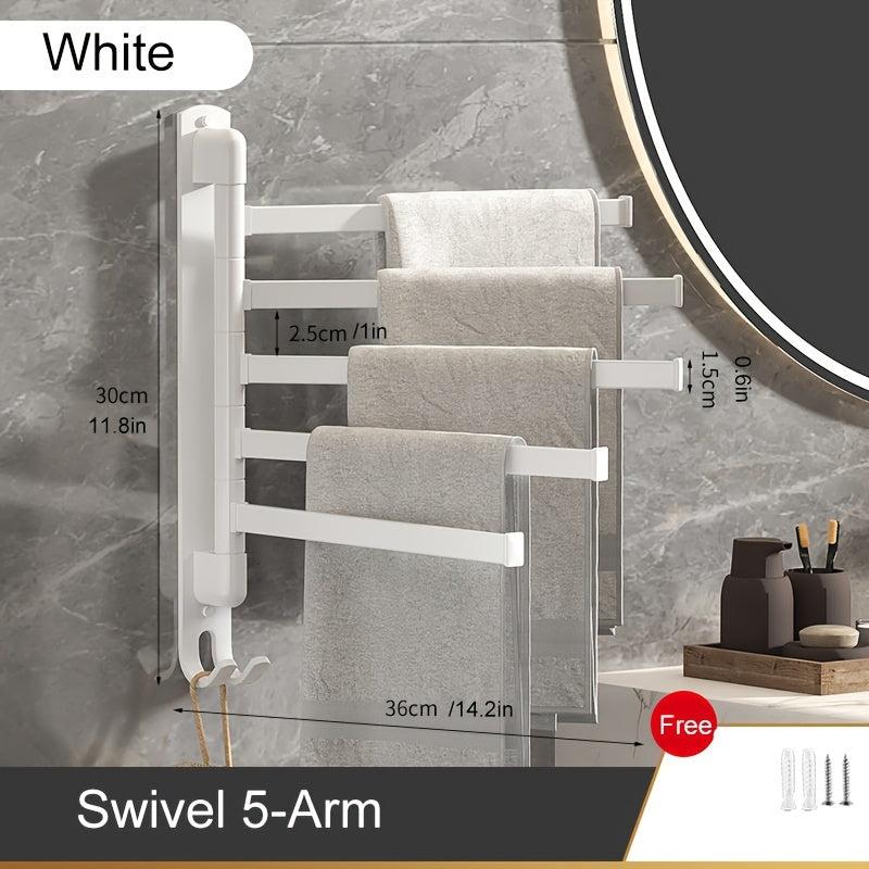 Swivel Towel Rack Wall Mounted Towel Bar with Multiple Hanging Options