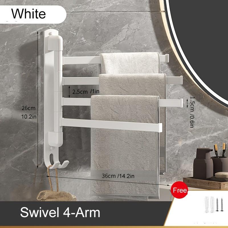 Swivel Towel Rack Wall Mounted Towel Bar with Multiple Hanging Options