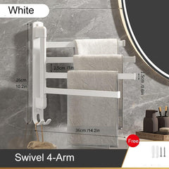 Swivel Towel Rack Wall Mounted Towel Bar with Multiple Hanging Options