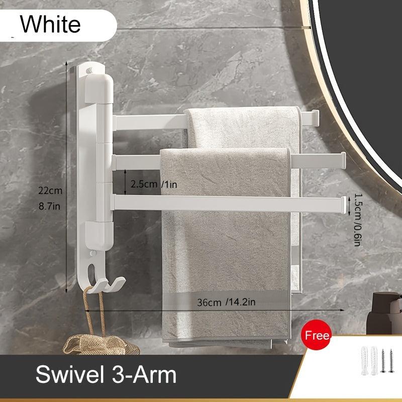 Swivel Towel Rack Wall Mounted Towel Bar with Multiple Hanging Options