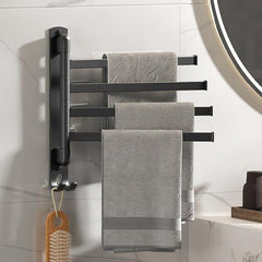 Swivel Towel Rack Wall Mounted Towel Bar with Multiple Hanging Options