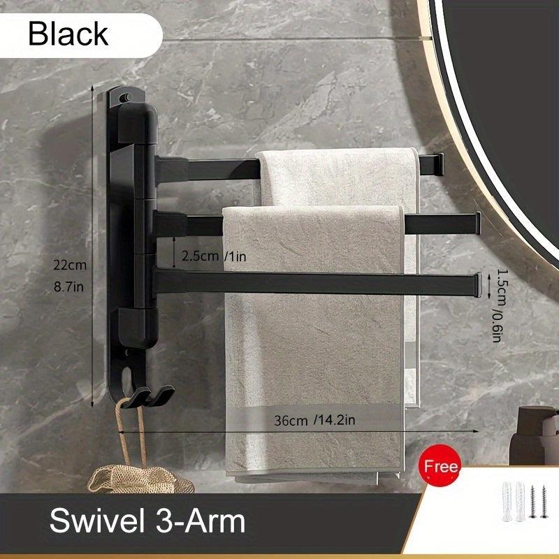 Swivel Towel Rack Wall Mounted Towel Bar with Multiple Hanging Options