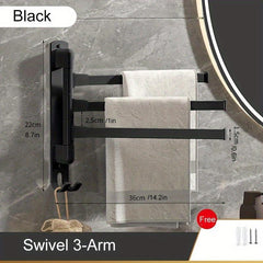 Swivel Towel Rack Wall Mounted Towel Bar with Multiple Hanging Options