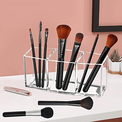 Clear Makeup Brush Holder Organizer Acrylic Cosmetics Brushes Storage