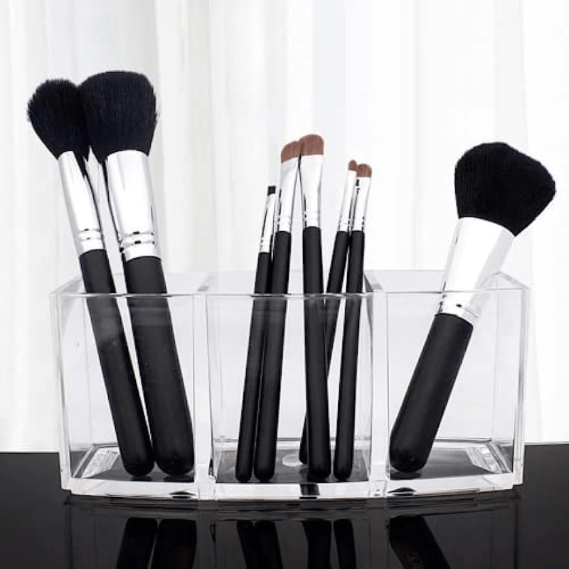 Clear Makeup Brush Holder Organizer Acrylic Cosmetics Brushes Storage