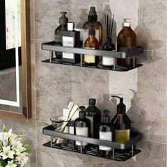 Shower Caddy Wall Mounted Adhesive Storage Rack Bathroom Kitchen