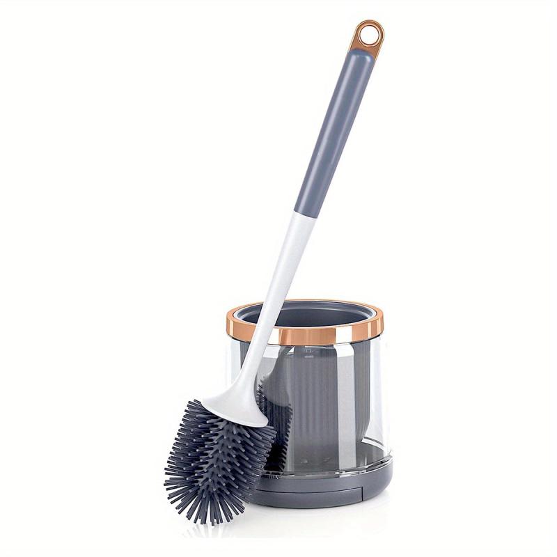 Silicone Toilet Brush Set with Holder and Tweezers for Bathroom Deep Cleaning