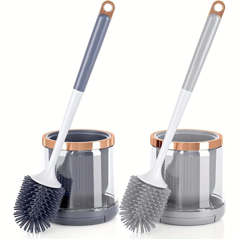 Silicone Toilet Brush Set with Holder and Tweezers for Bathroom Deep Cleaning