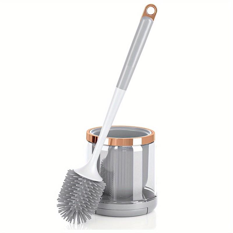 Silicone Toilet Brush Set with Holder and Tweezers for Bathroom Deep Cleaning