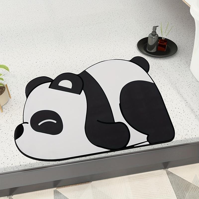 Panda Bath Rug Absorbent Non Slip Foot Pad for Bathroom Toilet and Bedroom