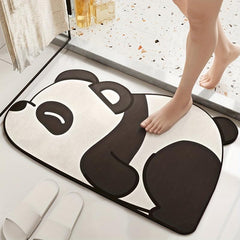 Panda Bath Rug Absorbent Non Slip Foot Pad for Bathroom Toilet and Bedroom