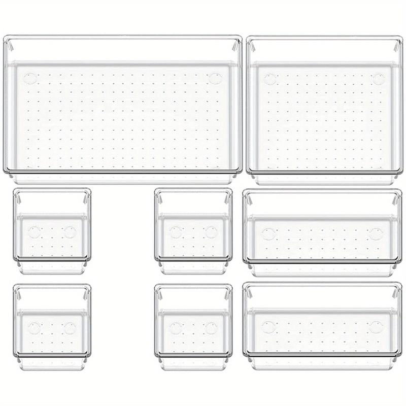 16pcs Clear Drawer Organizer Set for Home Bathroom Bedroom Dresser