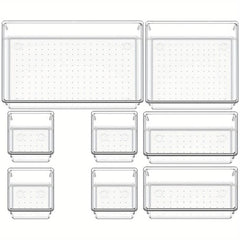 16pcs Clear Drawer Organizer Set for Home Bathroom Bedroom Dresser