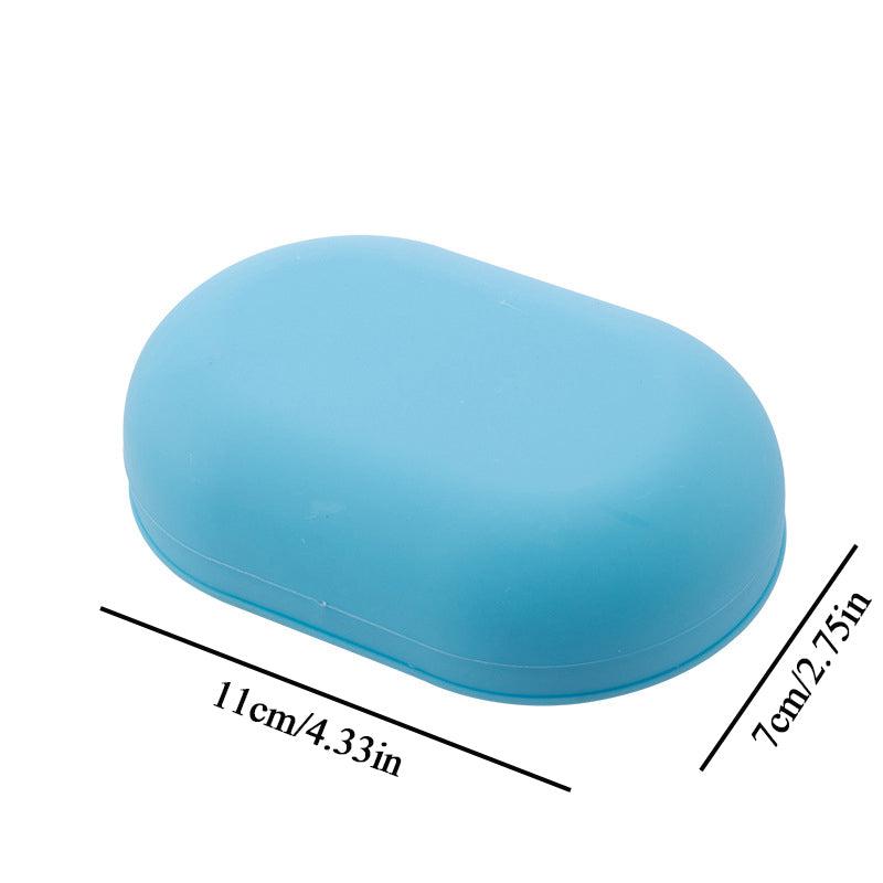 Oval Plastic Soap Box With Lid - Soap Dish Saver Waterproof Travel Case