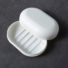 Oval Plastic Soap Box With Lid - Soap Dish Saver Waterproof Travel Case